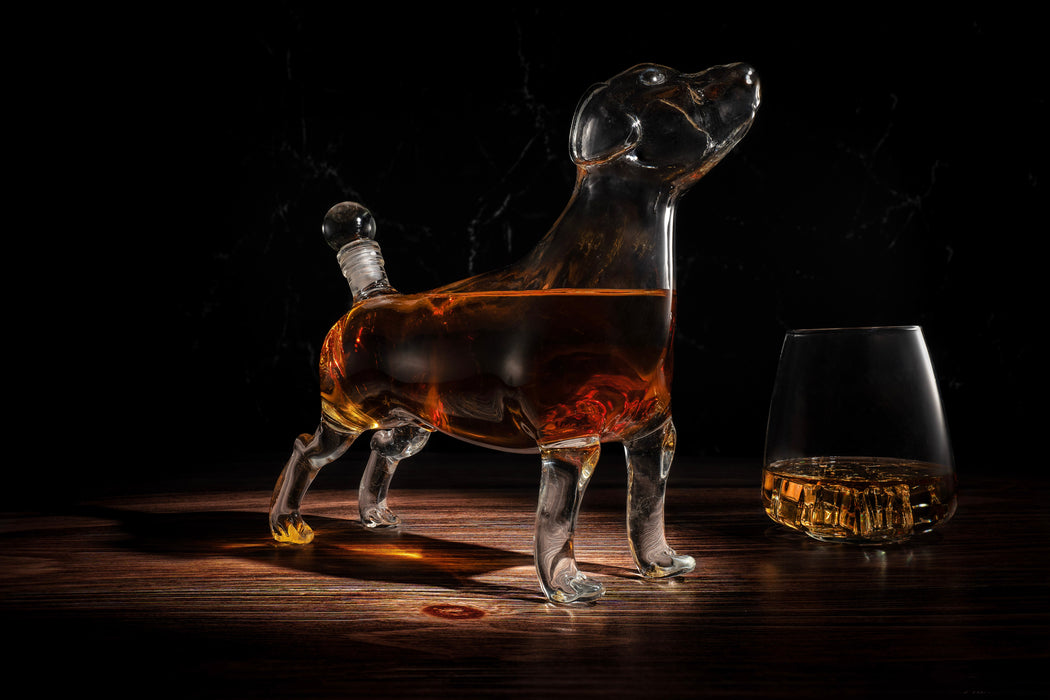 Dog Animal Wine & Whiskey Decanter The Wine Savant - Beautiful Profile of A Labrador Dog 500ml - Whiskey, Wine Scotch or Liquor Decanter