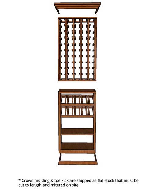 2 Foot Wine Cellar Storage System | 75 Bottle Capacity