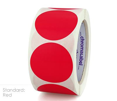2" Removable Color-Code Round Dot Inventory Labels: 500/Roll
