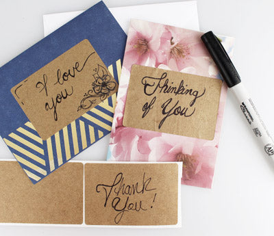 True Kraft Paper Rectangular Labels: 250/Box