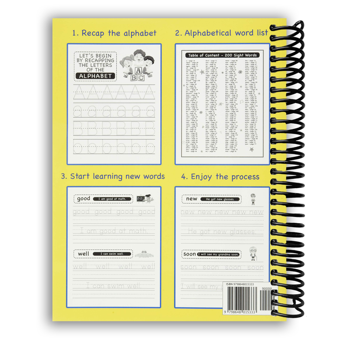 200 Must Know Sight Words Activity Workbook (Spiral Bound)