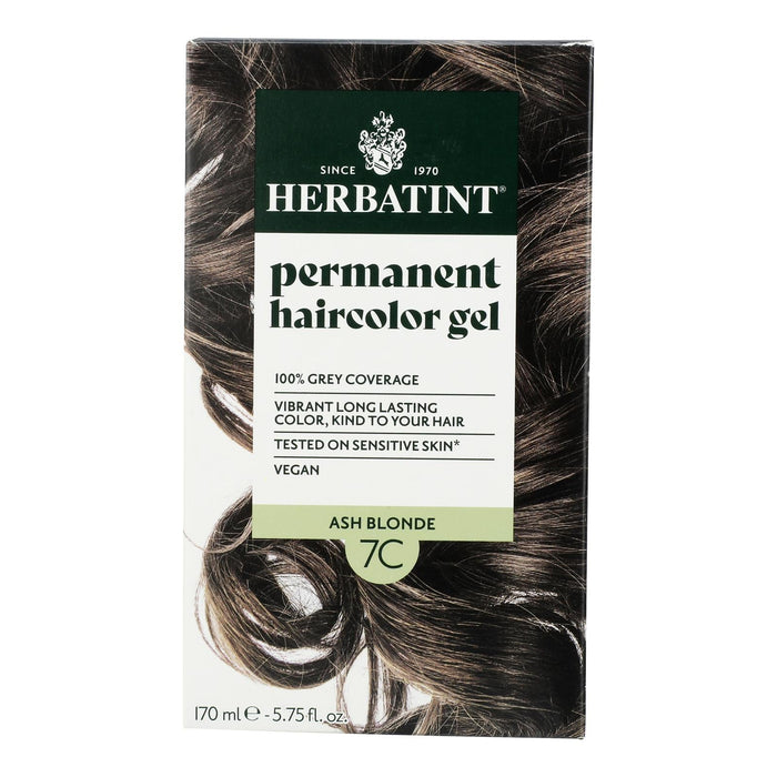 Herbatint 7C Ash Blonde Hair Color - Natural, Permanent, Ammonia-Free - 5.75 fl oz