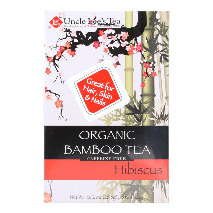 Uncle Lee's Organic Bamboo Tea with Hibiscus, Pack of 6 (18 Bags)
