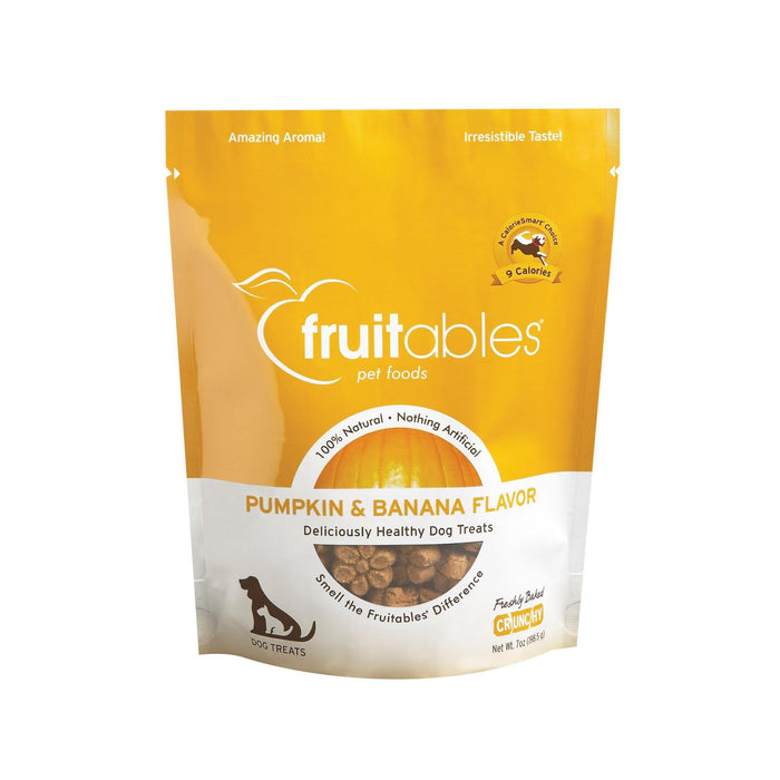Fruitables Pumpkin & Banana Dog Treats - 7 Oz - Pack of 8 - Healthy & Delicious