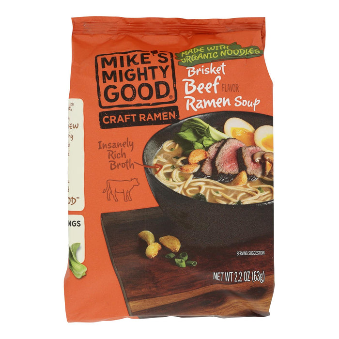 Mike's Mighty Good Ramen Soup, Organic Braised Beef, 7 x 2.2 oz Cups