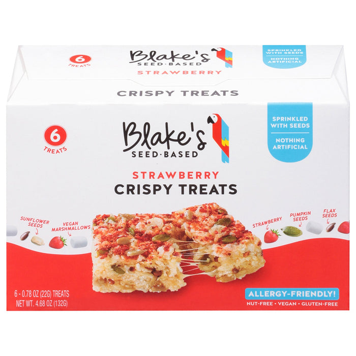 Blake's Seed Based Crispy Treat Strawberry (Pack of 6 - 6/.78 Oz) - Gluten-Free & Nut-Free Snack