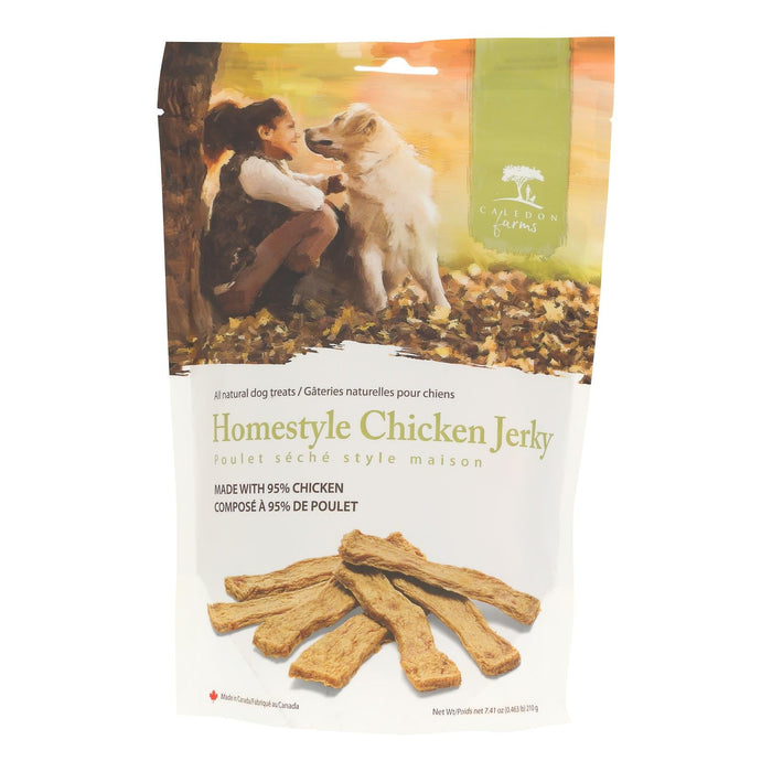 Caledon Farms Dog Treats - Homestyle Chicken Jerky for Junior Dogs - Pack of 4, 7.41 oz Bags