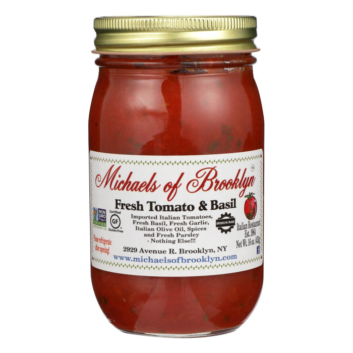 Michael's Of Brooklyn Tomato Basil Sauce - 6 x 16 Oz Case - Authentic Italian Recipe