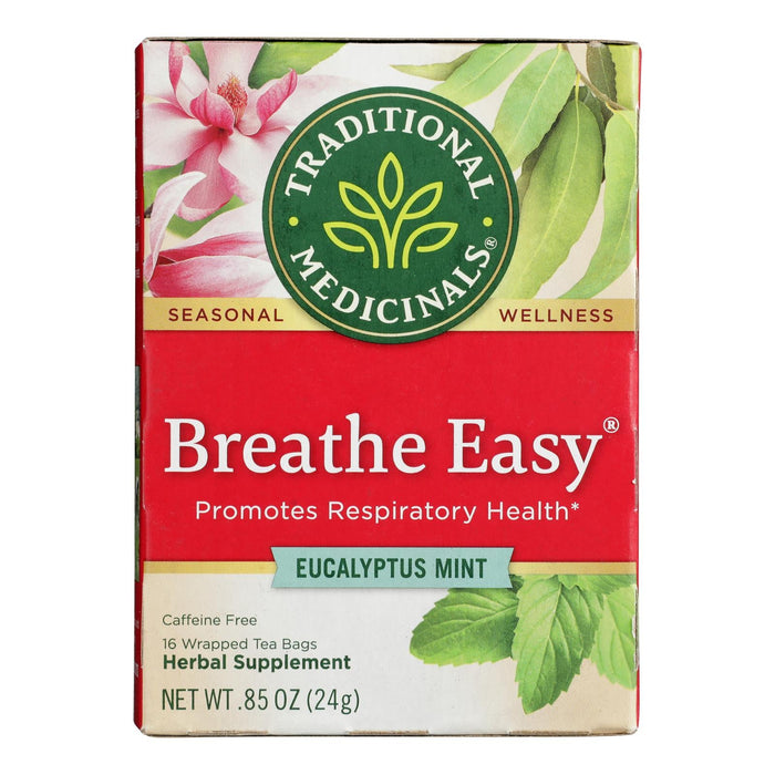 Traditional Medicinals Breathe Easy Tea - Caffeine Free Herbal Tea, 16 Bags