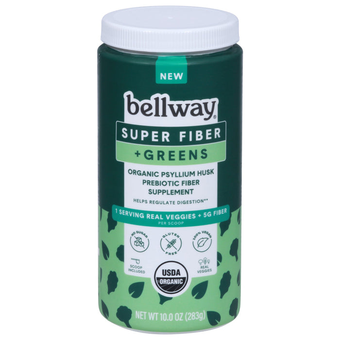 Bellway Super Fiber Organic Greens - (Pack of 4) 10 oz - Organic Greens Powder for Gut Health