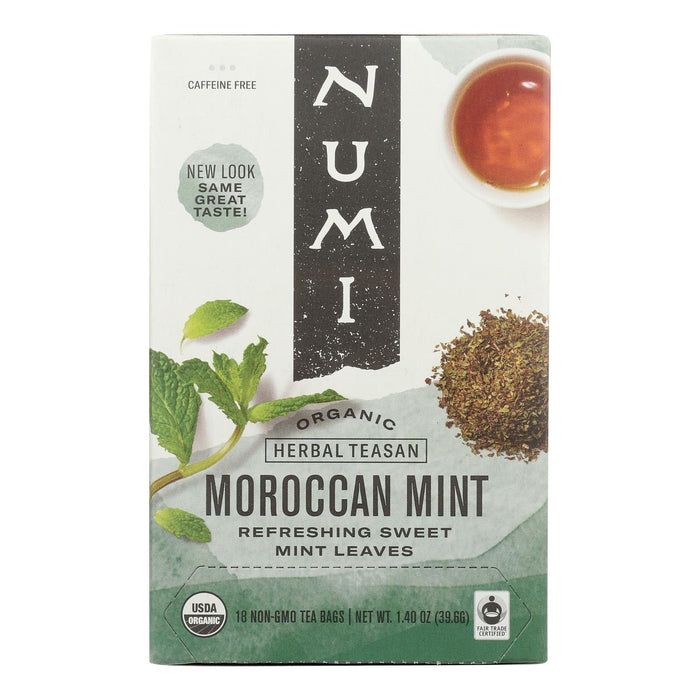 Numi Organic Moroccan Mint Tea - Caffeine Free Herbal Tea - 18 Bags