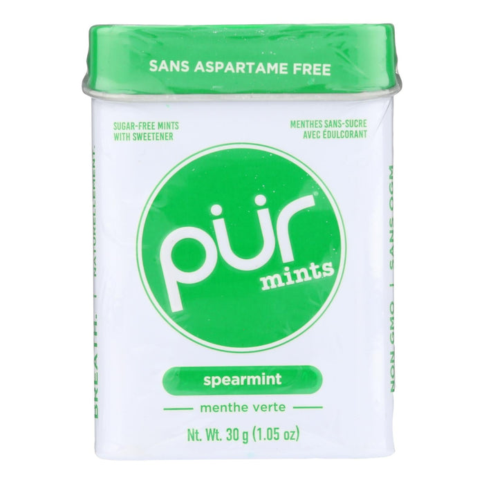 Pur Mint Spearmint Mints - 1.05 Oz Each (Pack of 12) - Sugar-Free, Aspartame-Free Gum Alternative