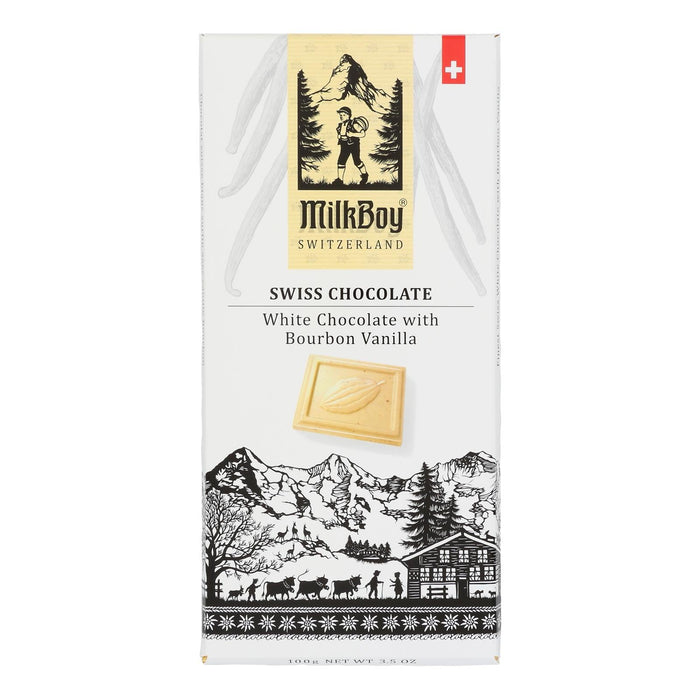 Milkboy Swiss White Chocolate Bar Bourbon Vanilla - 10 x 3.5 oz