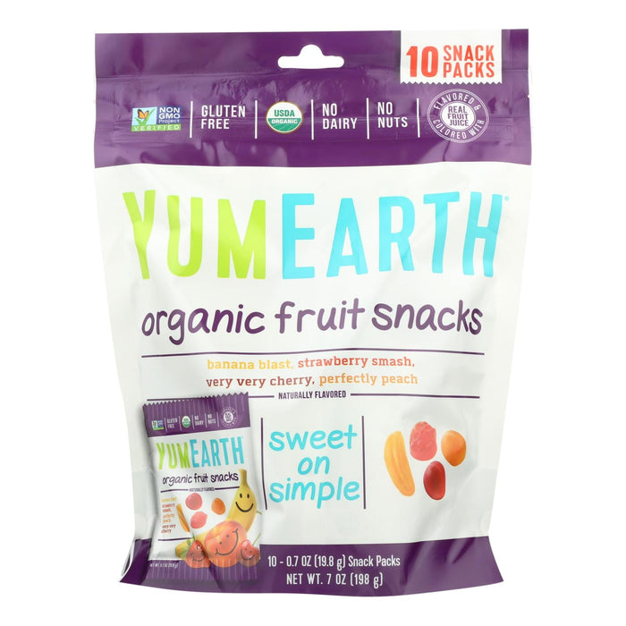 YumEarth Organic Fruit Snacks, 10 Pack - Pack of 12, 7 oz - Gluten-Free & Vegan Treats