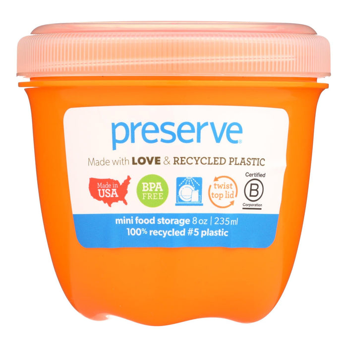Preserve Mini Food Storage Container - Round, Orange, 8 Oz, Single
