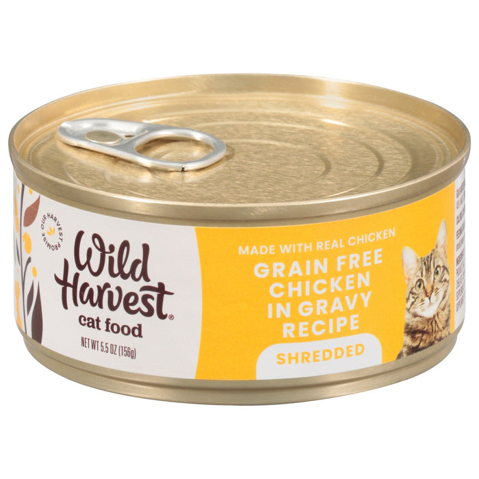Wild Harvest Grain-Free Shredded Cuts in Gravy Wet Cat Food, 24-5.5 Oz