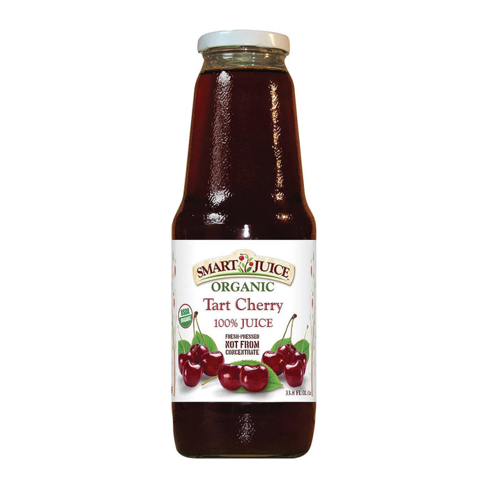 Smart Juice Organic Tart Cherry Juice - 33.8 Fl Oz (Pack of 6) - Unsweetened & Pure
