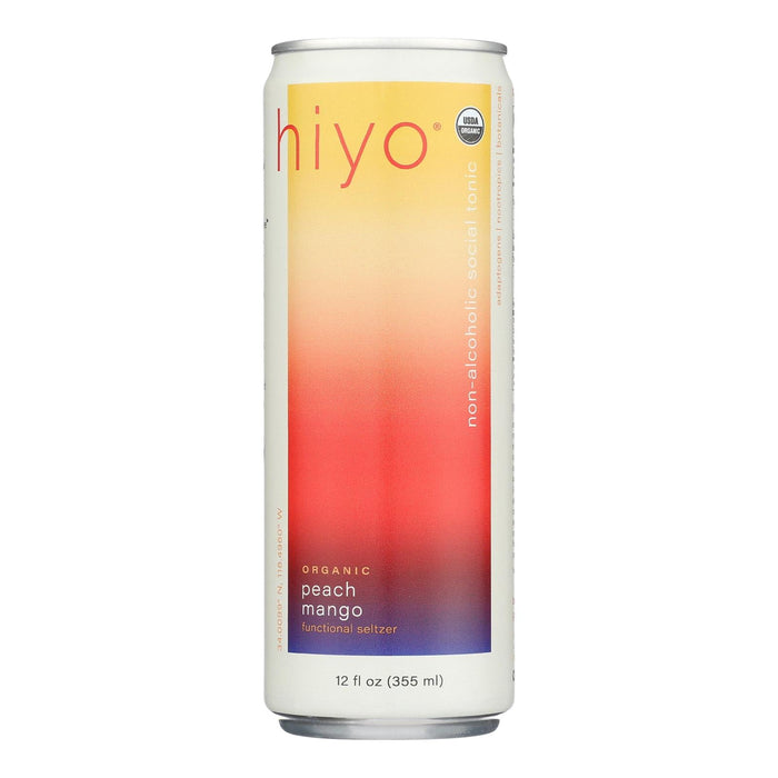 Hiyo Peach Mango Seltzer - 12 Pack - Lightly Sweetened Sparkling Water
