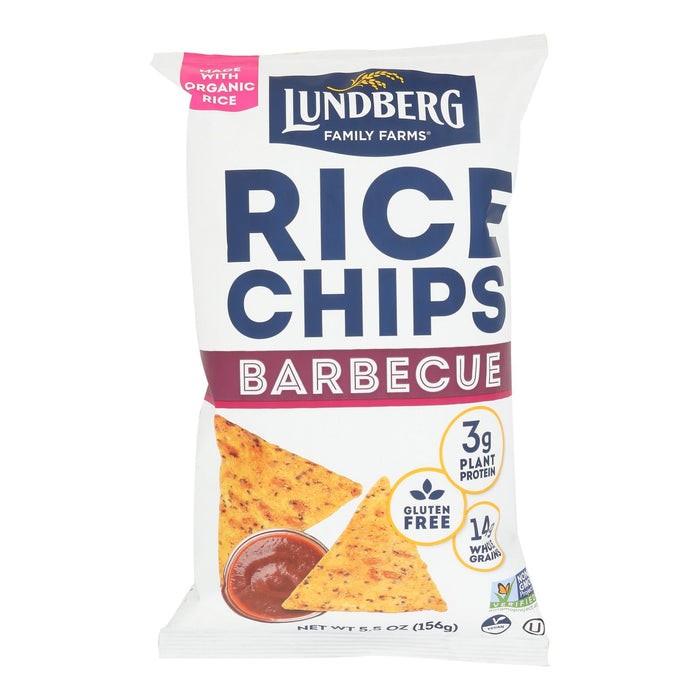 Lundberg Family Farms Organic Rice Chips, BBQ Flavor, 5.5 oz Bags, 6-Pack