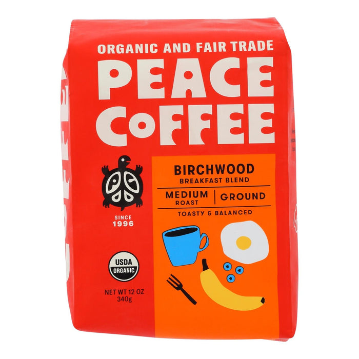 Peace Coffee - Coff Og1 Ground Birchwood - 6 x 12 oz - Organic Fair Trade Coffee