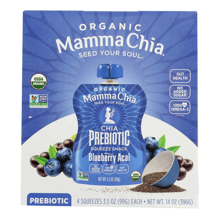 Mamma Chia Chia Squeeze Organic Blackberry Acai - Pack of 6 - 4/3.5 Oz Pouches