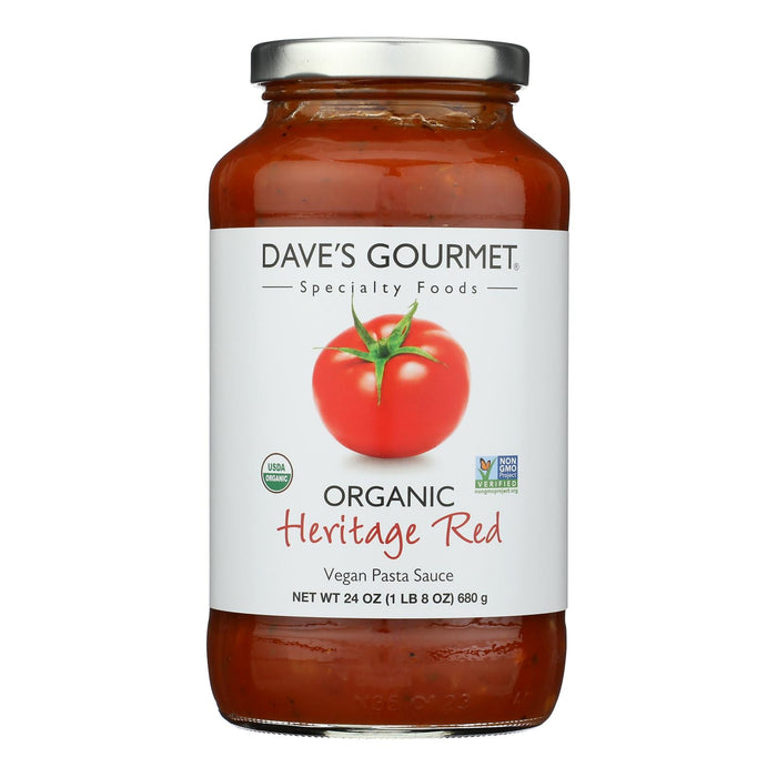 Dave's Gourmet Heritage Red Pasta Sauce - Pack of 6 (24 oz )