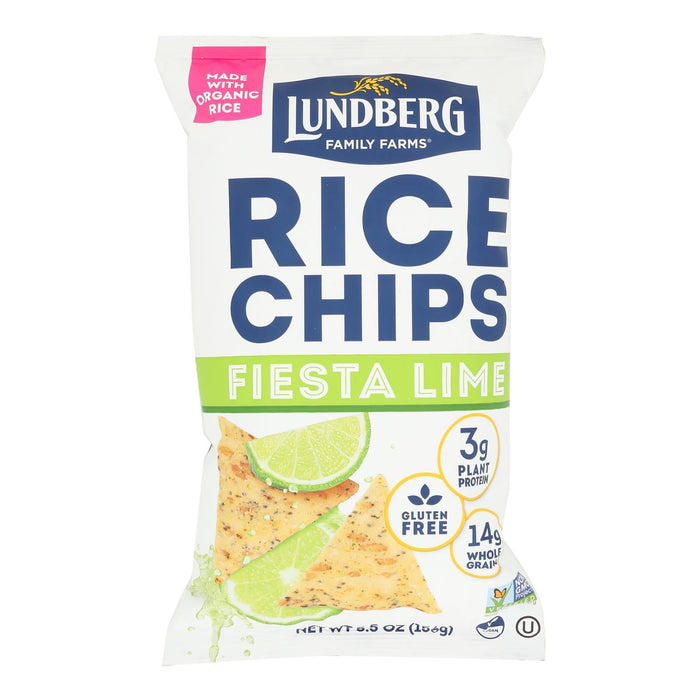 Lundberg Family Farms Organic Fiesta Lime Rice Chips, 5.5 oz Bags, 6 Count