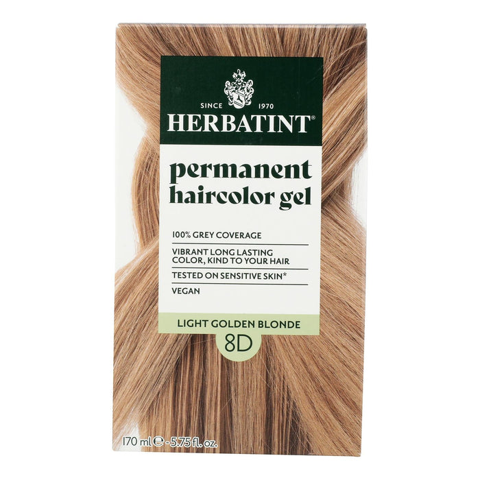Herbatint 8D Light Golden Blonde Hair Color - Natural Permanent Dye -  5.75 fl oz