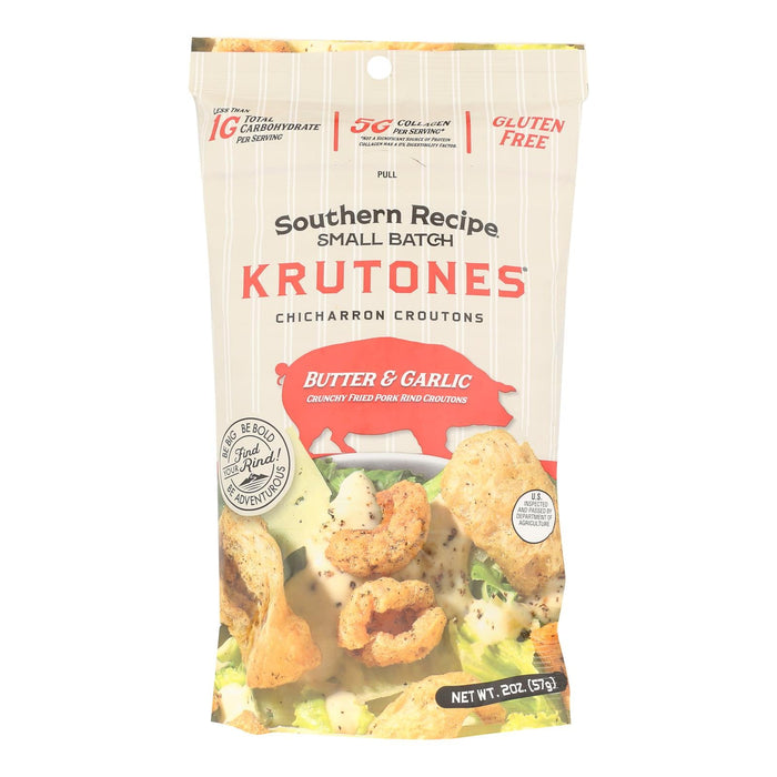 Southern Recipe Small Batch Butter Garlic Pork Rinds - Carton of 6 (2 oz Bags)