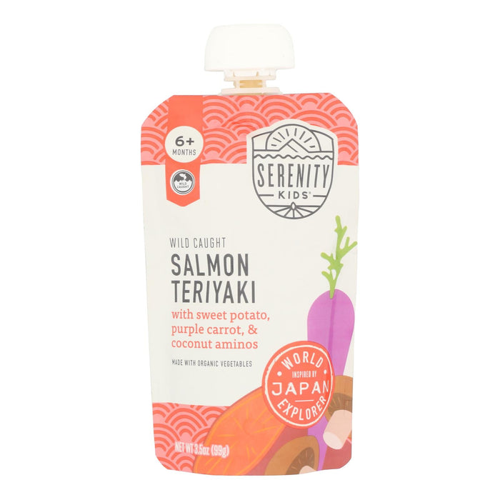 Serenity Kids Salmon Teriyaki Baby Food Pouches - 6 Pack - 3.5 oz Each