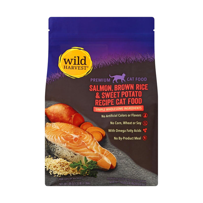 Wild Harvest Cat Food - Brown Rice & Sweet Potato Recipe - 3 Lb Bag (Pack of 4)