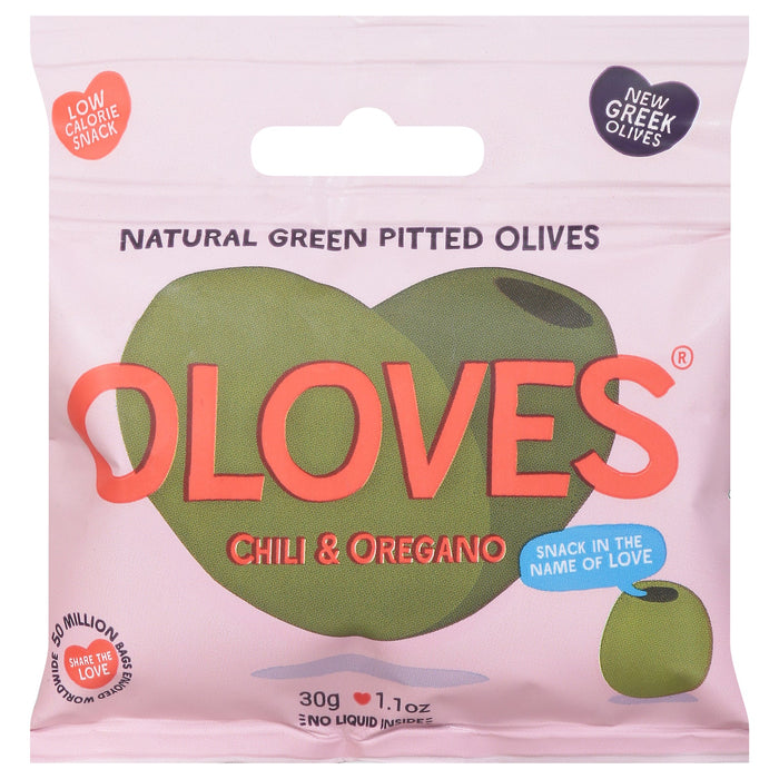 Poshi Olive Green Chili Pitted Olives - 1.1 oz Pouches, 10-Pack