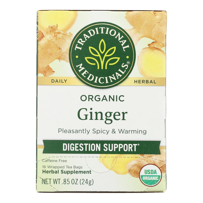 Traditional Medicinals Organic Ginger Tea, 16 Bags - Naturally Caffeine-Free Herbal Tea