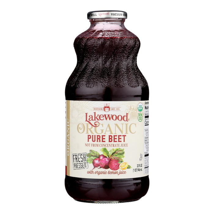 Lakewood Organic Beet Juice - 32 Fl Oz - Pack of 6 - Pure & Nutrient-Rich