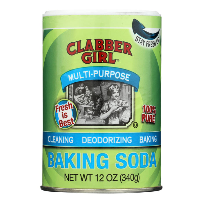 Clabber Girl Baking Soda - 12 oz Can - Pack of 12 | All-Purpose Leavening Agent