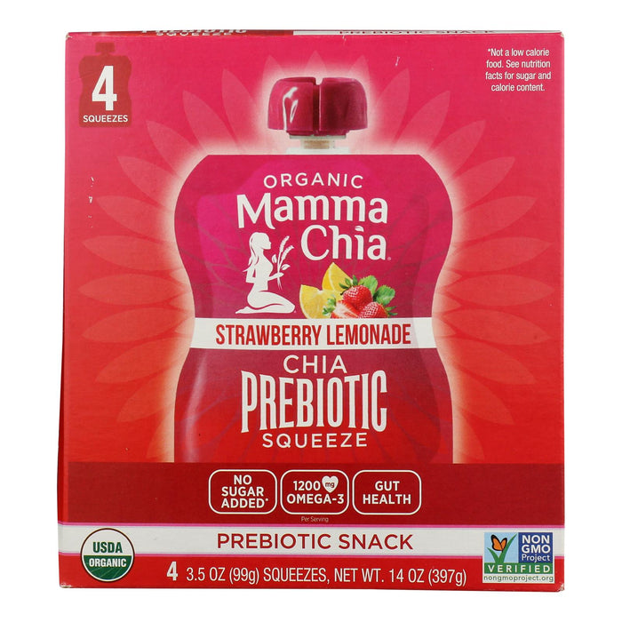 Mamma Chia Chia Squeeze Lemonade - Healthy On-The-Go Snack, Pack of 6 - 4/3.5 Oz Pouches
