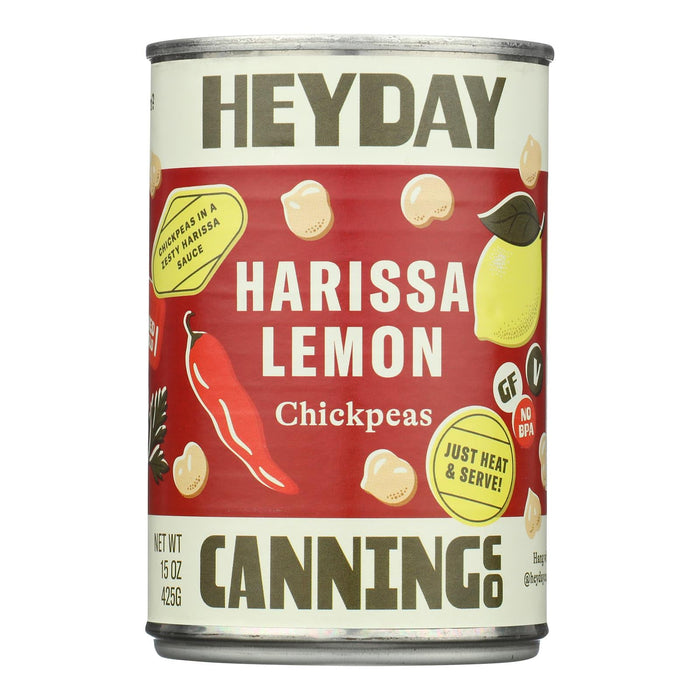 Heyday Canning Co. Chickpeas - Harissa Lemon - 15 oz  (Pack of 12)