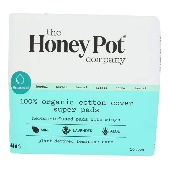 The Honey Pot Company Herbal Menstrual Pads - Super Absorbency 16 Count