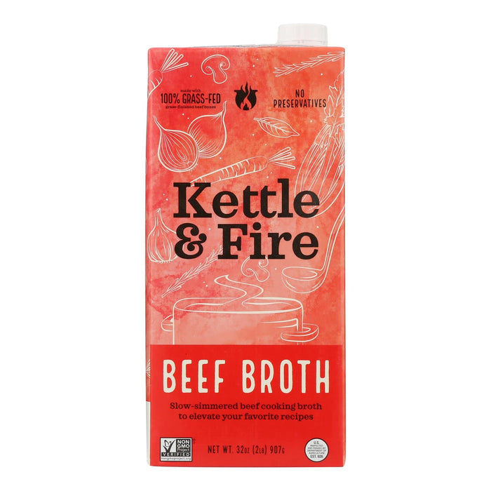 Kettle & Fire Beef Broth - 32 oz - Pack of 8 - Bone Broth