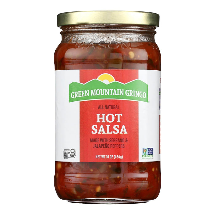 Green Mountain Gringo Hot Salsa - Pack of 6 (16 oz ) - Authentic Flavor