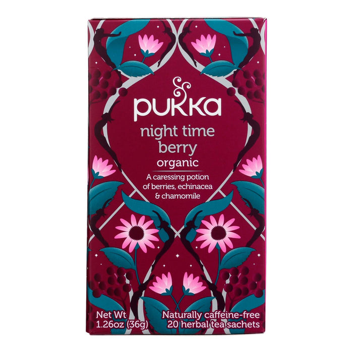 Pukka Night Time Berry Tea - 20 Bags - Calming Herbal Tea for Sleep