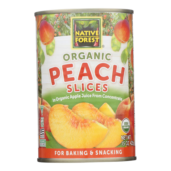 Native Forest Organic Sliced Peaches, Unsweetened, 15 oz Can, Pack of 12