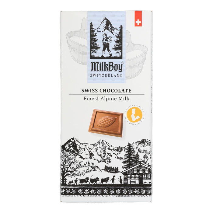 Milkboy Alpine Milk Chocolate Bar - 10 x 3.5 Oz - Creamy Swiss Chocolate