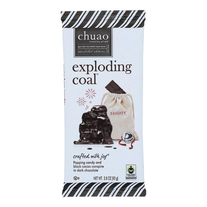 Chuao Exploding Coal Dark Chocolate Bar - 2.8 Oz - Pack of 12