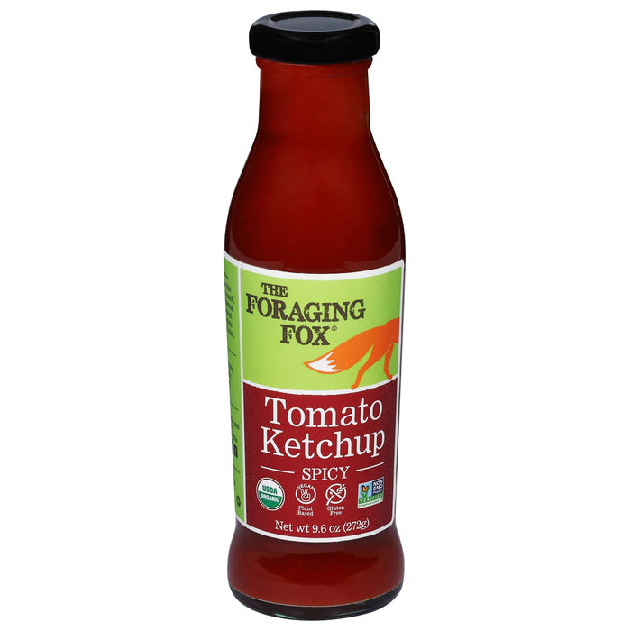 The Foraging Fox Spicy Ketchup Organic - 9.6 Oz (Pack of 6) - Gluten-Free Gourmet Condiment