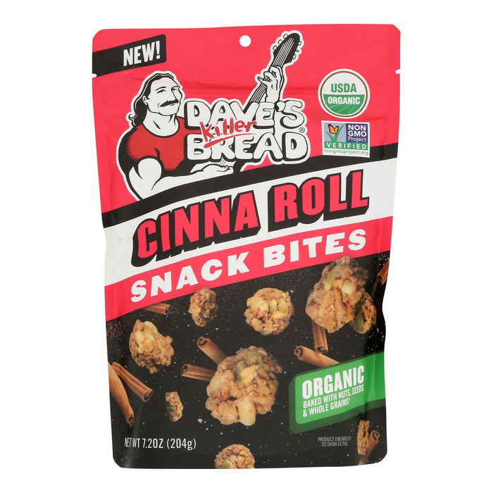 Dave's Killer Bread Crnchy Bites Organic Cinnamon Roll - Pack of 6 (7.2 oz Bags)