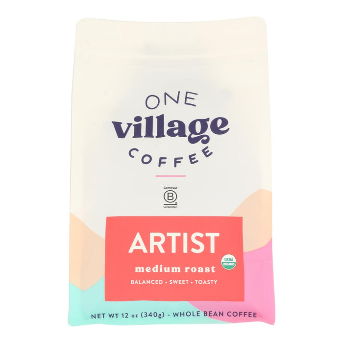 One Village Coffee Organic Artist Medium Dark Whole Bean Coffee - 6 x 12 oz Bags