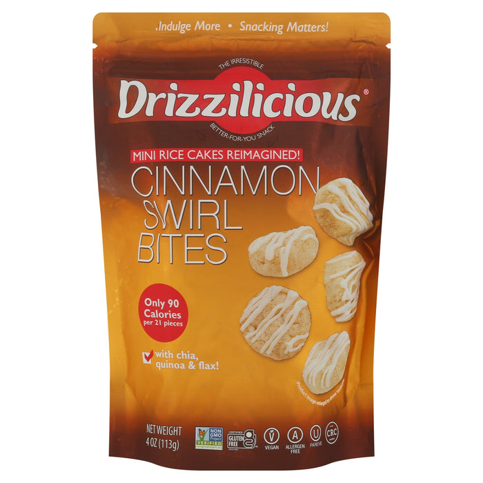 Drizzilicious Cinnamon Rice Crisps Minis, Pack of 12 (4 oz Bags)