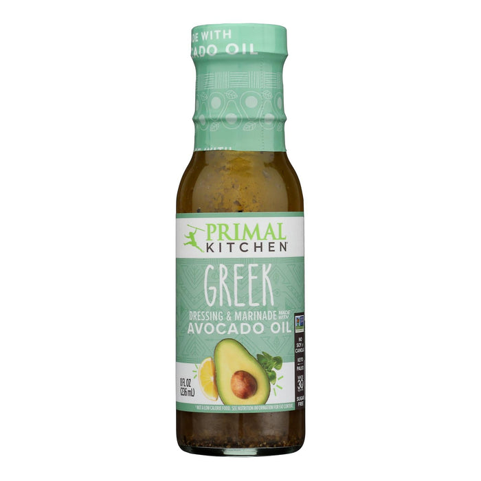 Primal Kitchen Greek Vinaigrette - Avocado & Organic Oil Dressing - 8 oz - 6 Pack
