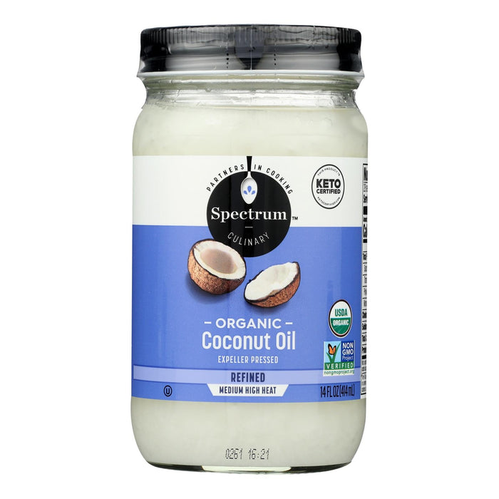 Spectrum Naturals Organic Refined Coconut Oil, 14 Fl Oz, Pack of 6